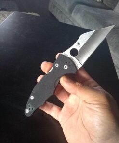 Spyderco Yojimbo 2 Specialty Tactical Knife with 3.2" CPM S30V Steel Black Wharncliffe Blade and Durable Black G-10 Handle - PlainEdge - C85GP2 Steel Blade 65 71Oien681EL