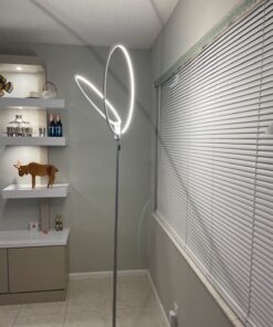 Brightech Eclipse Dimmable LED Floor Lamp, Modern Torchiere Floor Lamp for Living Rooms & Offices – Super Bright Tall Lamp with Dimmable Options for Reading, Standing Lamp Living Room Décor - Silver 41 71Oj4XM0HGL