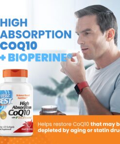 Doctor's Best High Absorption CoQ10 with BioPerine, Gluten Free, Naturally Fermented, Heart Health, Energy Production, 100 mg, 120 Count Unflavored 120 Count (Pack of 1) 28 71Oj7IqWYdL 1