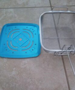 Gotham Steel Nonstick Square Deep Frying Pan, 9.5” Large Cooking Pan with Ceramic Nonstick Coating, 4 Pc Titanium Ceramic with Lid, Basket & Steamer Tray, Dishwasher Safe 43 71Oj8Cy5F1L