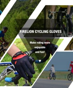 FIRELION Bike Gloves for Men/Women Cycling,Cycling Gloves for Outdoor MTB DH Road Racing,Full Finger Half Finger Padded Bicycle Protective Gloves,Non-Slip Shock-Absorbing Touchscreen Riding Gloves Medium Full Black 12 71Oj95KkTL
