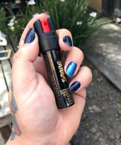 SABRE Advanced Pepper Spray, 3-in-1 Formula Contains Maximum Strength Pepper Spray, CS Military Tear Gas and UV Marking Dye, Compact Belt Clip for Easy Carry and Fast Access, 35 Bursts Black 42 71OjjvLBJ L