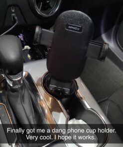 APPS2Car Solid Cup Holder Phone Mount for Car Truck with Quick Extension Long Arm Fast Swivel Adjustable Height 360 Rotatable Low Profile Universal Mobile Mount Compatible with All Cell Phone iPhone Black 29 71OkCBLOYL