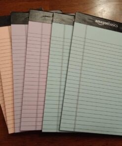 Amazon Basics Narrow Ruled 5 x 8-Inch Lined Writing Note Pads, 6 Count (50 Sheet Pads), Multicolor 5-Inch by 8-Inch 39 71OkGBqNAAL