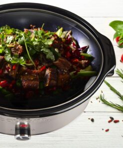 Courant Oval Slow Cooker Crock, with Easy Options 7 Quart Dishwasher Safe Pot, Stainless Steel Oval Slow Cooker with 7 Quart Crock 12 71OkWiEDzuL