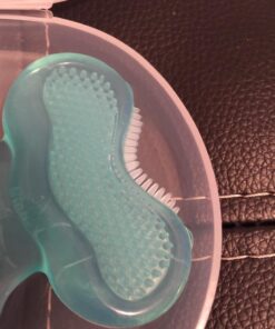Nuby Silicone Teethe-EEZ Teether with Bristles, Includes Hygienic Case, Aqua Teal 26 71OkvERYLVL