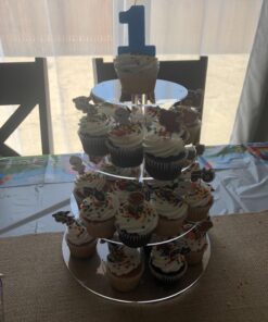 YestBuy 4 Tier Cupcake Stand, Acrylic Cupcake Tower Stand, Premium Cupcake Holder, Clear Cupcake Display Tree Tower Stand for 52 Cupcakes, Display for Pastry Wedding Birthday Party (4 Tier Round) 4 Tier Round 32 71OljPnLlNL