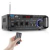 Pyle Wireless Bluetooth Stereo Power Amplifier - 200W 2 Channel Audio Receiver USA Warranty w/ RCA, USB, SD, MIC IN, FM Radio, For Home Theater Entertainment via RCA, Studio Use - PDA29BU.6 23 71OmFOG2S6S 1