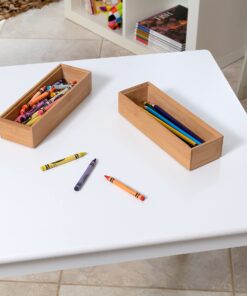 Lipper International 8181S Bamboo Wood Stacking Drawer Organizer Box, 3" x 9", Set of 2 3" x 9" (Set of 2) 10 71OnhSLXHiL