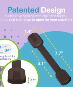 Adjustable & Reusable Child Safety Cabinet Locks & Latches, Baby Proofing Door Window, Cabinet, Toilet, & Refrigerator Lock, Child Safety Strap Locks with Adhesive Pads, Pack of 6, Brown - Wonderkid 27 71Onr879hEL