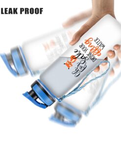 LEADO 32oz 1Liter Motivational Tracking Water Bottle with Times to Drink - for Fox Sake Drink Your Effing Water - Funny Birthday, Christmas Gifts for Women, Best Friend, Mom, Sister, Coworker Blue / White 29 71OnsrKT3LL
