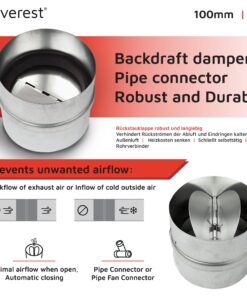 neverest RK 4" Professional Backdraft Shutter Damper Connector Duct 4 Inch 10 71OoEpfjNSL