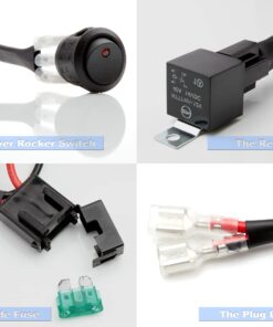 Eyourlife 300W Light Bar Wiring Harness, 12V 40A DT Connector 1 Lead Harness, Relay Relay Blade Fuse Wiring Harness Kit for Off Road LED Light Bar with On Off Power Switch 10ft 29 71OoG96JiML