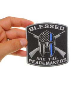 Blessed are The Peacemakers Thin Blue Line Patch - 3.5x3.75 inch Embroidered Iron on Patch Law Enforcement 8 71OoSA56G L