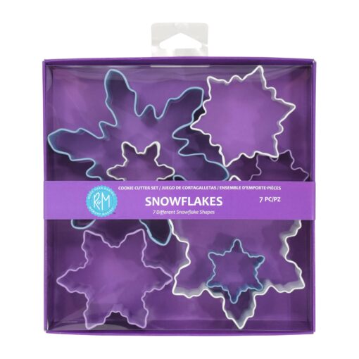 R&M International Snowflake Cookie Cutters, Assorted Sizes, 7-Piece Set 7-Piece Set (Polyresin Coated) Blue