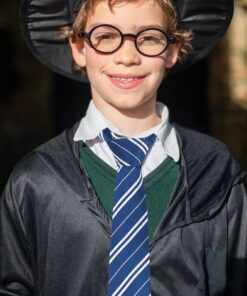 MISS FANTASY Halloween Cosplay Tie for Themed Party Costume Accessory Regular Length Classic Blue Necktie, Unisex Adult Cosplay, Tie Halloween Satin Toy Tie (M,58in) Blue-packed in Kraft Bag M, 58 inches length 25 71Op71BvqEL