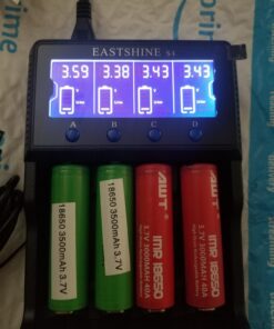 Universal Smart Battery Charger 4 Bay for Rechargeable Batteries NiMH NiCd AA AAA C Li-ion LiFePO4 IMR 18650 21700 20700 26650 14500 16340 18500 10440 18350 RCR123a LCD Display UL Listed 49 71OpmpEH9L