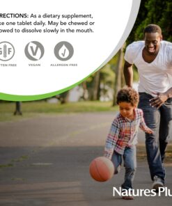 NaturesPlus Chewable Iron - 27 mg, 90 Chewable Tablets - High Potency Supplement with Vitamin C & Herbs, Promotes Healthy Blood, Natural Energy - Vegetarian, Gluten-Free - 90 Servings 90 Count (Pack of 1) 16 71Oq99491L