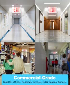 Sunco Lighted Exit Signs for Business with Battery Backup, Emergency LED Exit Light Combo, 120-277V Double Sided with Two LED Flood Lights, Fire Resistant UL 94V-0, Commercial Grade 6 Pack 16 71OrG0Zo9 L