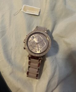 Michael Kors Parker Women's Watch, Stainless Steel and Pavé Crystal Watch for Women with Steel, Leather, or Silicone Band Blush/Rose gold 23 71OrH6iaUQL