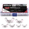 Hilitchi 100-Pcs M3 M4 M5 M6 M8 M10 Wingnut Butterfly Wing Nuts Assortment Kit, 304 Stainless Steel 76 71OrLURJNvL