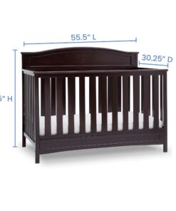 Delta Children Emery 4-in-1 Convertible Baby Crib - Greenguard Gold Certified, Dark Chocolate 4-in-1 Crib 28 71OrMySajL