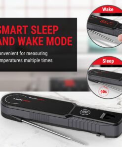 ThermoPro Lightning 1-Second Instant Read Meat Thermometer, Calibratable Kitchen Food Thermometer with Ambidextrous Display, Waterproof Cooking Thermometer for Oil Deep Fry Smoker BBQ Grill 27 71OsKCjAaL