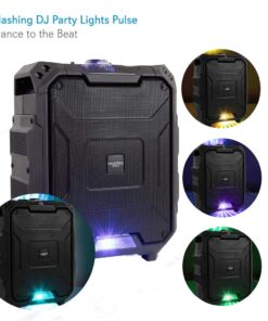 Alternative view of Pyle Portable Active PA Speaker System - 700W Wireless Bluetooth Compatible Battery Powered Rechargeable Outdoor Sound Speaker Karaoke Microphone Set w/ MP3 USB FM Radio AUX, DJ LED Lights PWMDJ88BT