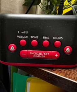 SHARP Big Bang Super Loud Alarm Clock for Heavy Sleepers, 6 Extremely Loud Wake Up Sounds: Rooster, Bugle, Nagging Mom, Jackhammer, Siren, Beep – Up to 115db Volume, Red/Black with Red LED Display 25 71OufpmUdwL