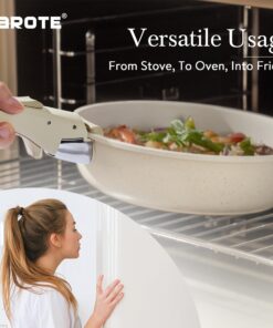 CAROTE 21pcs Pots and Pans Set, Nonstick Cookware Set Detachable Handle, Induction Kitchen Cookware Sets Non Stick with Removable Handle, RV Cookware Set, Oven Safe Cookware Set Cream White 21 pcs Granite Set 16 71Ov1hidLGL