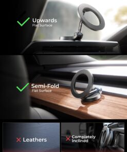 Alternative view of LISEN Fits MagSafe Car Mount, [20 Strong Magnets], Hands Free iPhone Car Holder Mount for Car Fit for iPhone 15 14 13 Series A- Dash Holder Dark