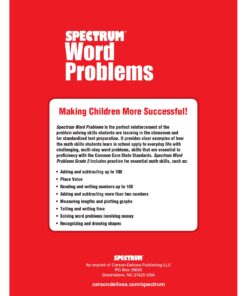 Alternative view of Spectrum Math Word Problems Grade 2, Ages 7 to 8, 2nd Grade Math Word Problems, Addition, Subtraction, Reading, and Writing Numbers to 100, Multi-Step ... Time, Money - 128 Pages Workbook (Volume 103)