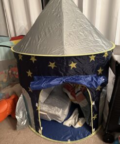 USA Toyz Rocket Ship Pop Up Kids Tent - Spaceship Rocket Indoor Playhouse Tent for Boys and Girls with Included Space Projector Toy and Kids Tent Storage Carry Bag Rocketship Tent 34 71OxdKMFYFL