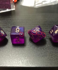 Chessex Dice Polyhedral 7-Die Borealis Set - Royal Purple with Gold Numbers CHX-27467 24 71OyKbjSOIL