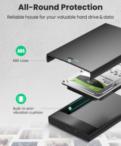 Alternative view of UGREEN USB C Hard Drive Enclosure USB C 3.1 Gen 2 to SATA Adapter for 2.5" SATA SSD HDD 6Gbps High-Speed Support UASP SATA III Compatible with MacBook Pro Air WD Seagate Toshiba Samsung Hitachi