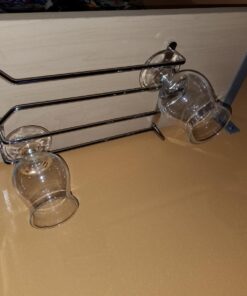 BaodeLi Set of 2-10-Inch Long, Wine Glass Rack, Wire Hanging Rack, Wine Glass Hanging Rack, Wire Wine Glass Hanger Rack, Stemware Rack, Under Cabinet, Chrome Finish 25 71OzOne4qPL