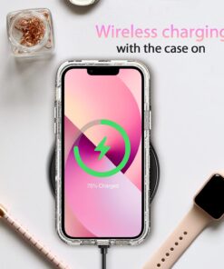 Coolwee Crystal Glitter Full Protective Case Compatible iPhone 13 Pro Max Heavy Duty Hybrid 3 in 1 Rugged Shockproof Women Girls Transparent Compatible Apple iPhone 13 Pro Max 6.7 inch Clear Sparkle 27 71OzaTPw7oL