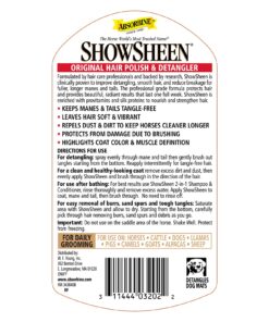 Alternative view of Absorbine ShowSheen Hair Polish & Detangler 32oz Refill Bottle, Horse and Dog Coat, Mane and Tail, Instant Detangling & Reduces Hair Breakage for Healthy Grooming & Radiant Shine