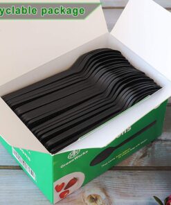 GreenWorks Compostable CPLA Disposable SPOONS, 100 Count Heavyweight Bio-based Plastic Cutlery Spoon 8 71P e0GdzL