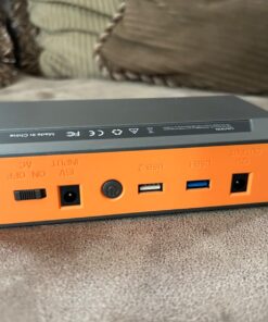 ZeroKor Portable Power Bank with AC Outlet, 65W/110V Portable Laptop Charger Battery Bank, 24000mAh/88.8Wh External Battery Pack,Backup Power Source for Outdoor Tent Camping RV Home Office Emergency Orange Grey 55 71P0hl6pCVL