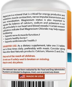 Best Naturals Magnesium Chloride 520 mg 120 Tablets 12 71P0n9e1rNL