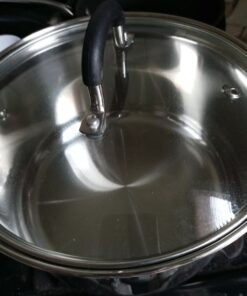 Cook N Home Professional Sauce Pot Stockpot Saucier Casserole Pan with Lid, 5 QT, Silver 28 71P0ynHHVxL