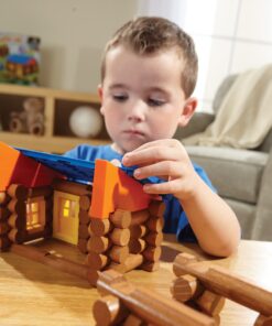 LINCOLN LOGS – Oak Creek Lodge – 137 Pieces - Real Wood Logs-Ages 3+ - Best Retro Building Gift Set for Boys/Girls – Creative Construction Engineering – Top Blocks Game Kit - Preschool Education Toy Classic 25 71P1 ii8IKL