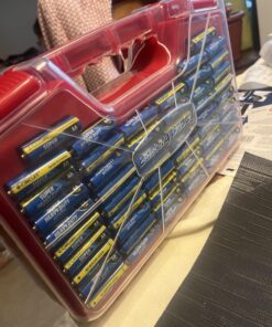 Ontel Battery Daddy - Battery Organizer Storage Case with Tester, Stores & Protects Up to 180 Batteries, Clear Locking Lid, As Seen On TV Original - 180 Batteries 53 71P17eP12LL 1
