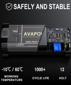 AVAPOW Car Jump Starter, 4000A Peak Battery Jump Starter (for All Gas or Up to 10L Diesel), Portable Battery Booster Power Pack, 12V Auto Jump Box with LED Light, USB Quick Charge 3.0 51 71P2m3TTHfS