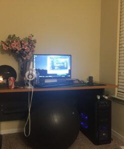 Bush Business Furniture Series A 60W Desk in Natural Cherry and Slate 18 71P3QPmmrPL