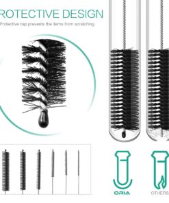 ORIA Cleaning Brush Set, Bottle Brush Cleaner, 9.8 inch Tube Brushes, Water Bottle Cleaning Brush, Kitchen Wire Scrub Set for Lab Clean, Drinking Straw, Wine Bottle, Cup, Pipes, Keyboard, Set of 10 10 PCS 10 71P3q1xWGL