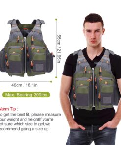 Lixada Fly Fishing Vest Fishing Jacket Breathable Polyester Mesh Design Fishing Vest Green 14 71P3u0ej9RL