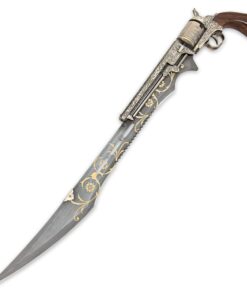 K EXCLUSIVE STEAMPUNK GUN BLADE SWORD from Nylon Shoulder Sheath, A Must for your Costume or Collection, Finely Crafted Antique Finish, Laser-Etched and Engraved Accents, Spinning Barrel-26 Overall 12 71P3wJyd6ML