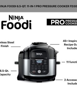 Alternative view of Ninja FD302 Foodi 11-in-1 Pro 6.5 qt. Pressure Cooker & Air Fryer that Steams, Slow Cooks, Sears, Sautés, Dehydrates & More, with 4.6 qt. Crisper Plate, Nesting Broil Rack & Recipe Book, Silver/Black 6.5 Quart Cooking Pot